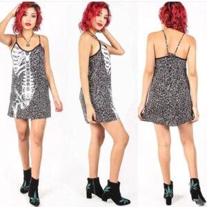 NWT~ IRON FIST~Death Breath Slip Dress Skull Wishbone~Size Large